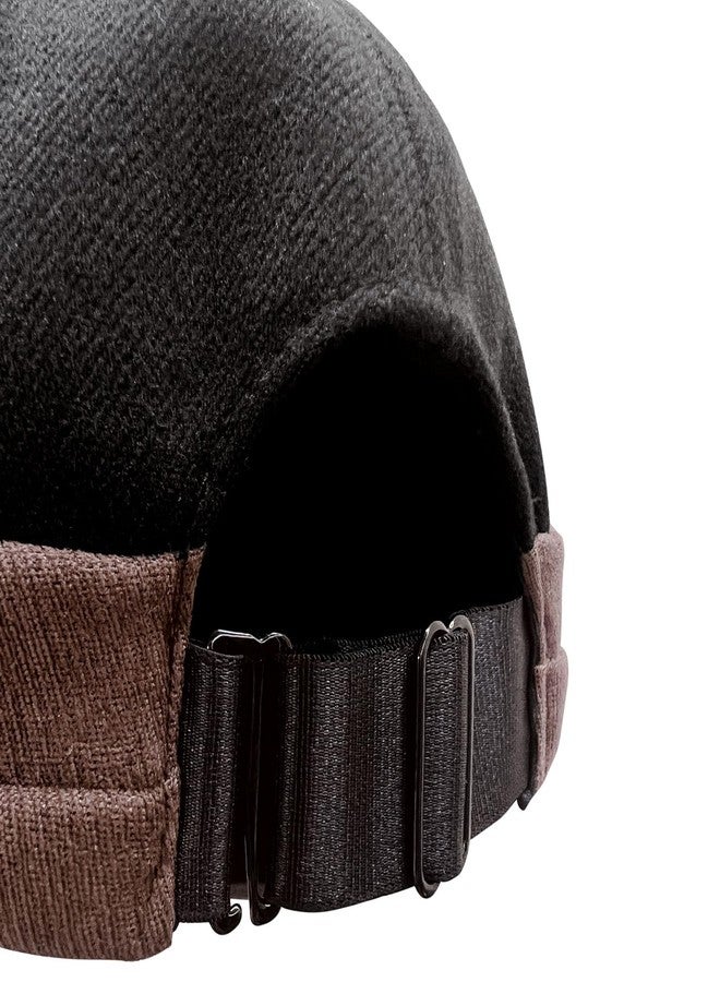 huablo Sun Hat for Women, Ponytail Sun Hats for Women, Wool Casual Hats Wide Brim,Felt Hat Packable Adjustable Cap Unisex Black - Image 3